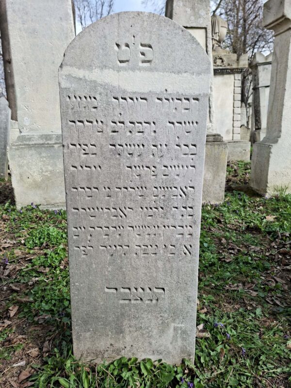 Grabstein Regina (Rivka) Dobruschka, 26. Tevet 775 = Schabbat Ausgang, 7. Jänner 1815