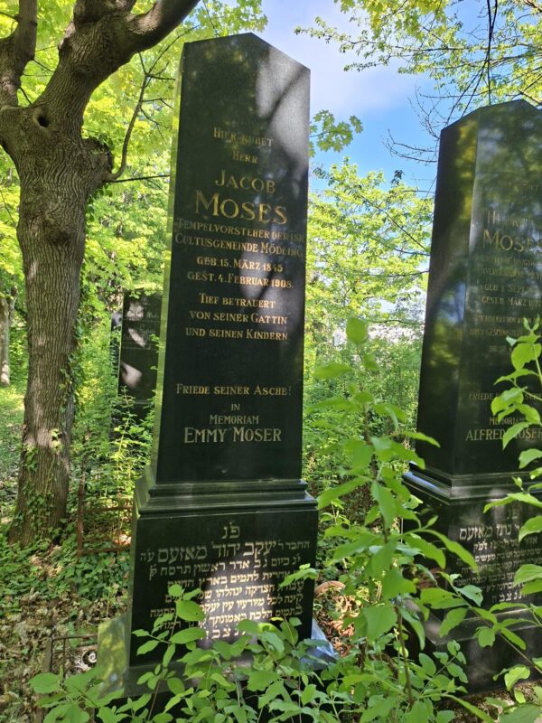 Grabstein Jacob Moses, 1908, und Emmy Moser