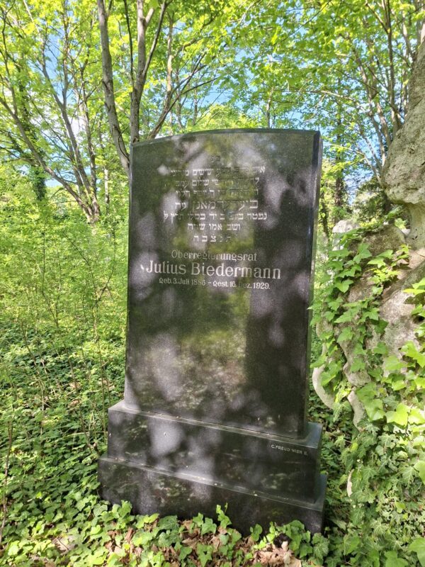 Grabstein Julius Biedermann, 1929