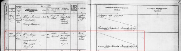 Lackenbach, Julie Kornberger (Adler), 11. Jänner 1907