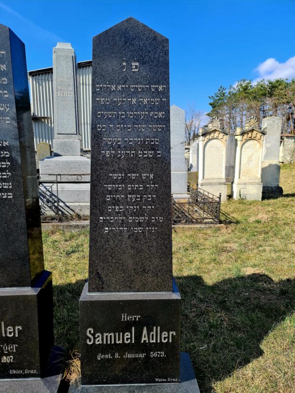 Grabstein Samuel Adler, 08. Jänner 1913